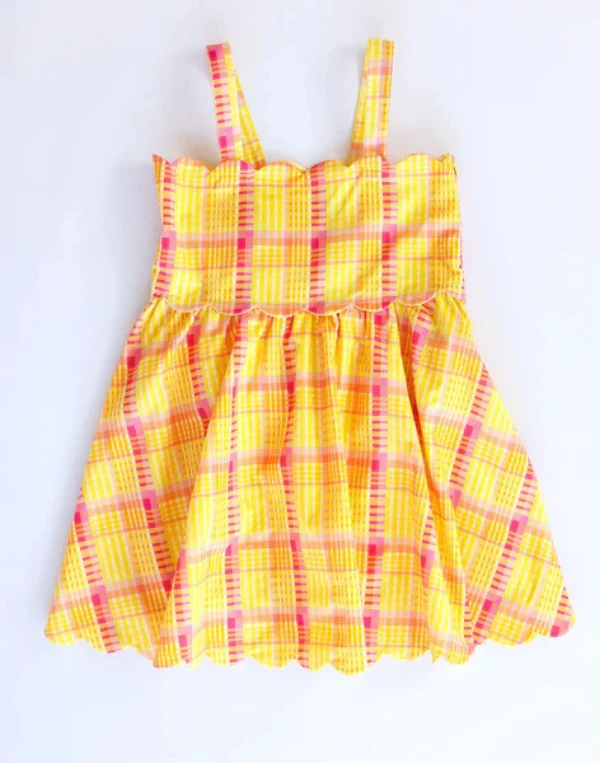 Hadley Dress - Seashell Plaid