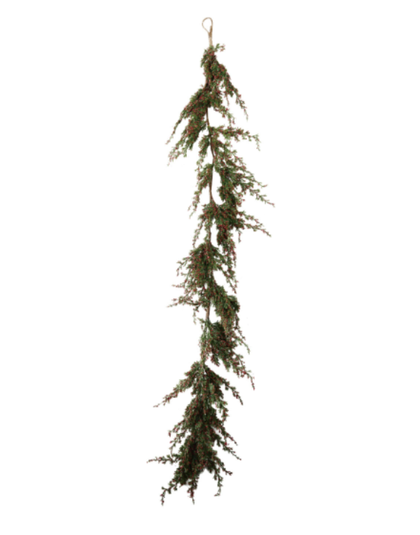 Faux Cypress With Berries Garland