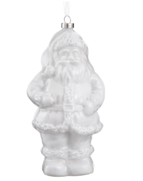 7.5" Glass Santa Ornament