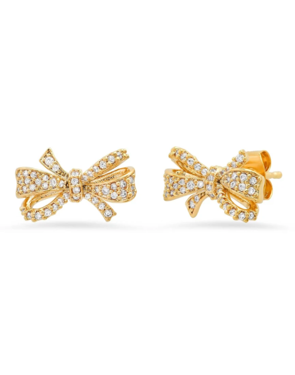 Pave Bow Stud Earring