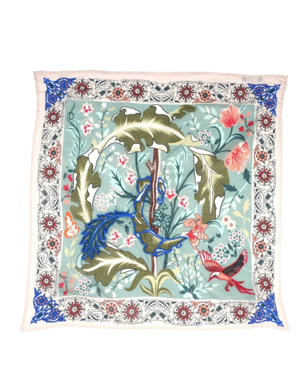 Sage Green Embroidered Bandana