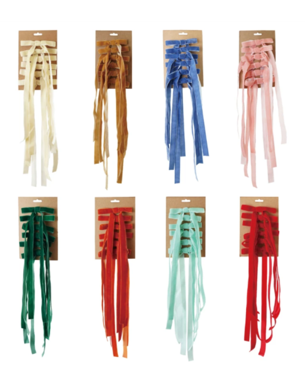 Set of 6 Velvet Clip-on Bows