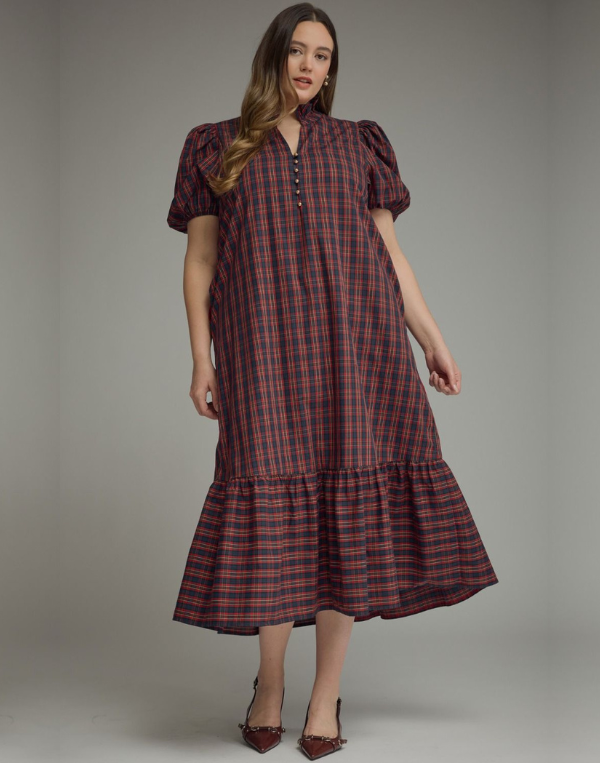 Estelle Plaid Dress- Extended Sizes
