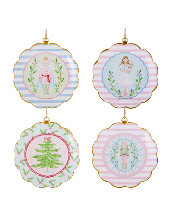 6" Pastel Nutcracker Scalloped Ornament