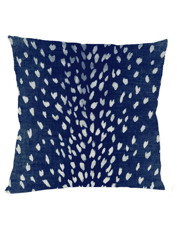 Navy Antelope Linen Pillow