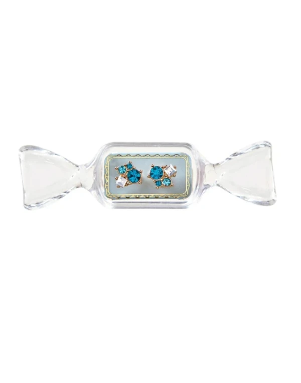 Candy Dish Earrings-Aqua Blue Stud