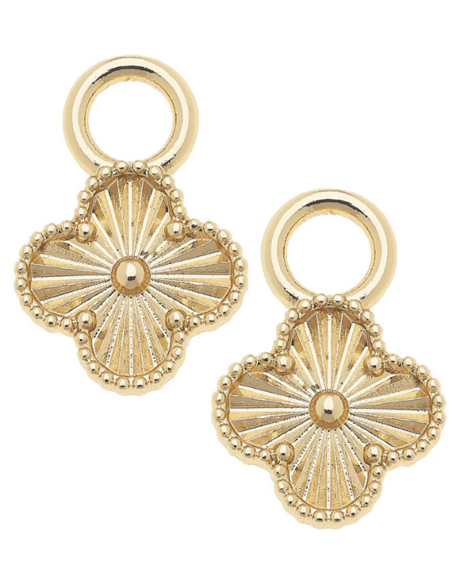 Fluted Clover Huggie Charm Fluted Clover Huggie Charm