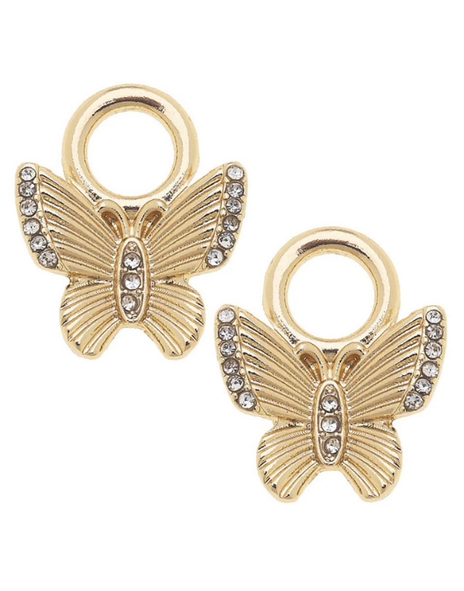 Rhinestone Butterfly Huggie Charm Rhinestone Butterfly Huggie Charm