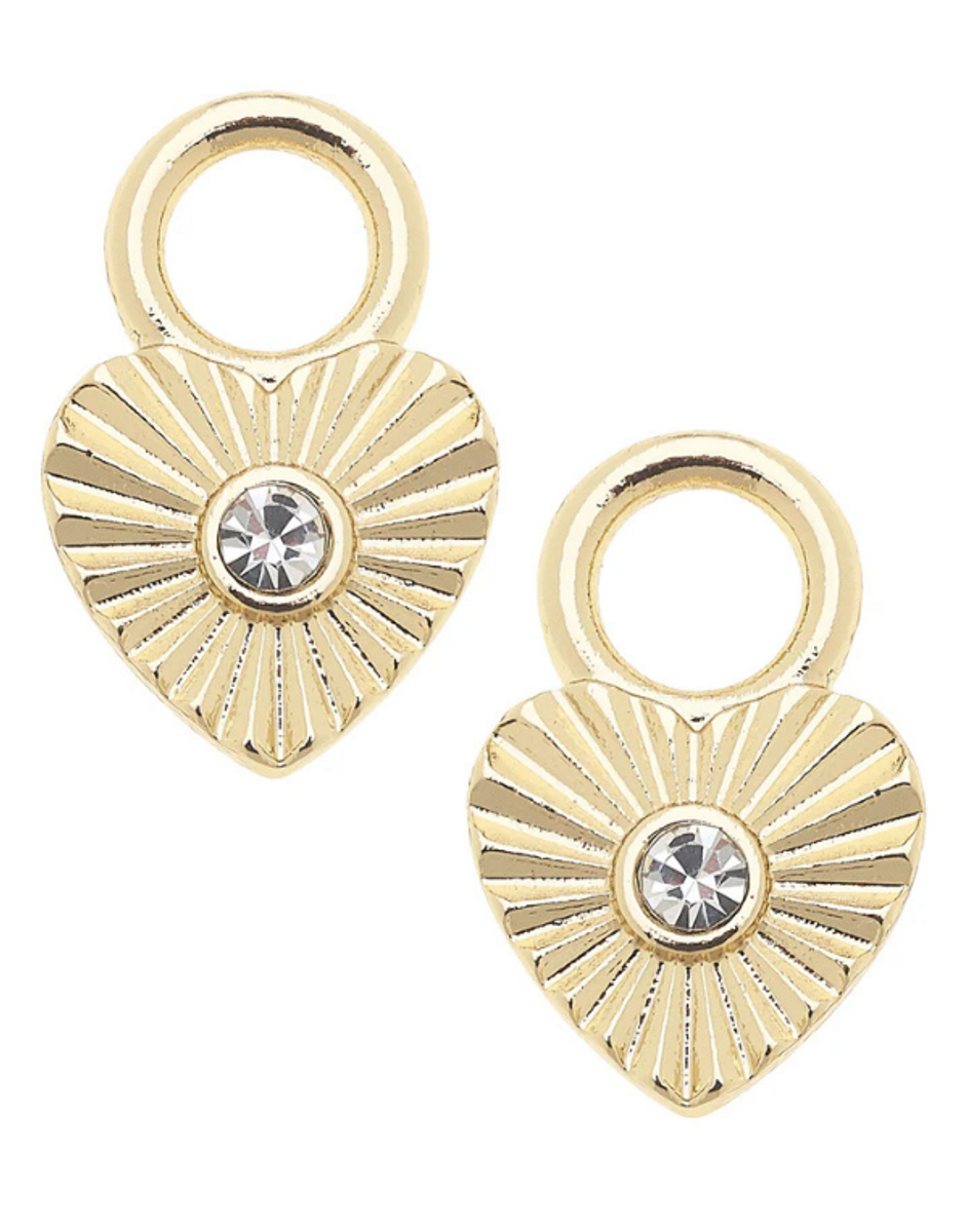 Fluted Heart Huggie Charm Fluted Heart Huggie Charm