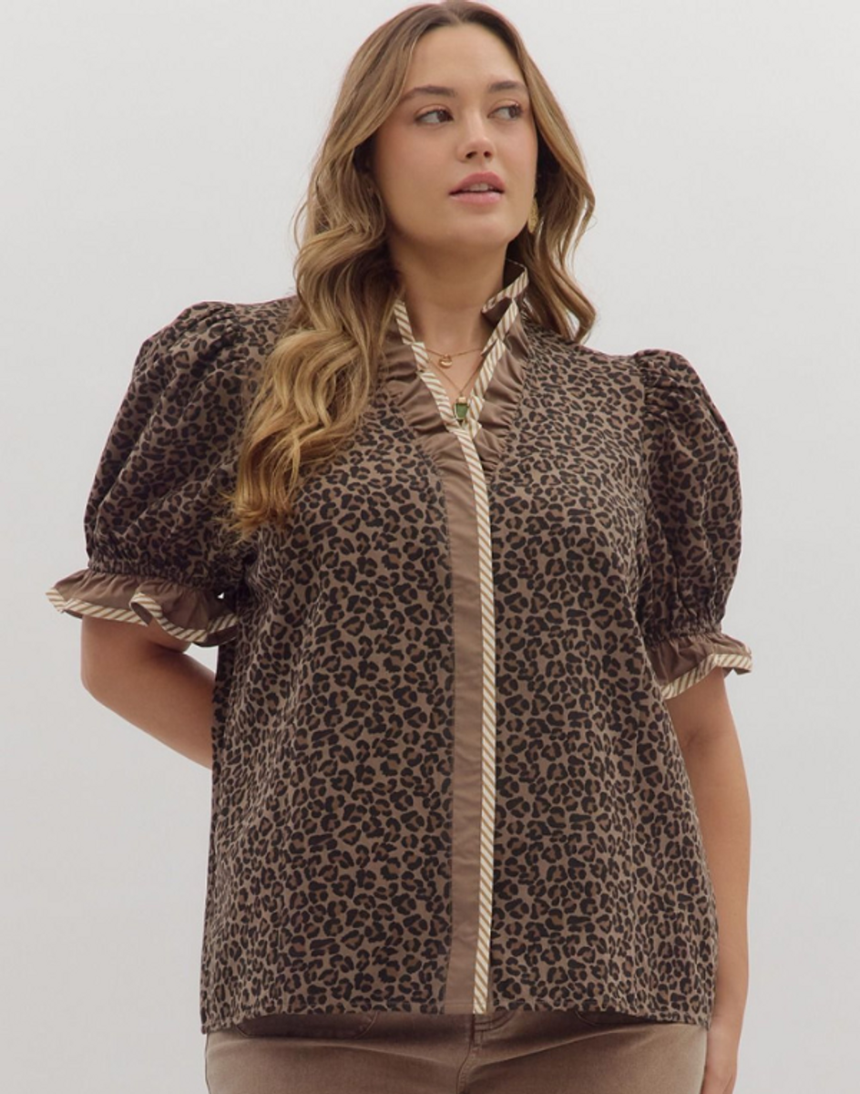 Mocha Leopard Top - Extended Sizes Mocha Leopard Top - Extended Sizes