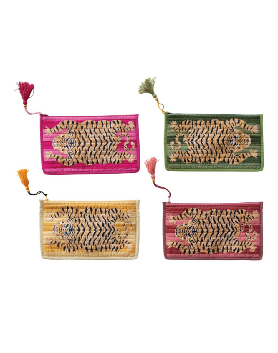 Tiger Zip Pouch - Assorted Colors Tiger Zip Pouch - Assorted Colors