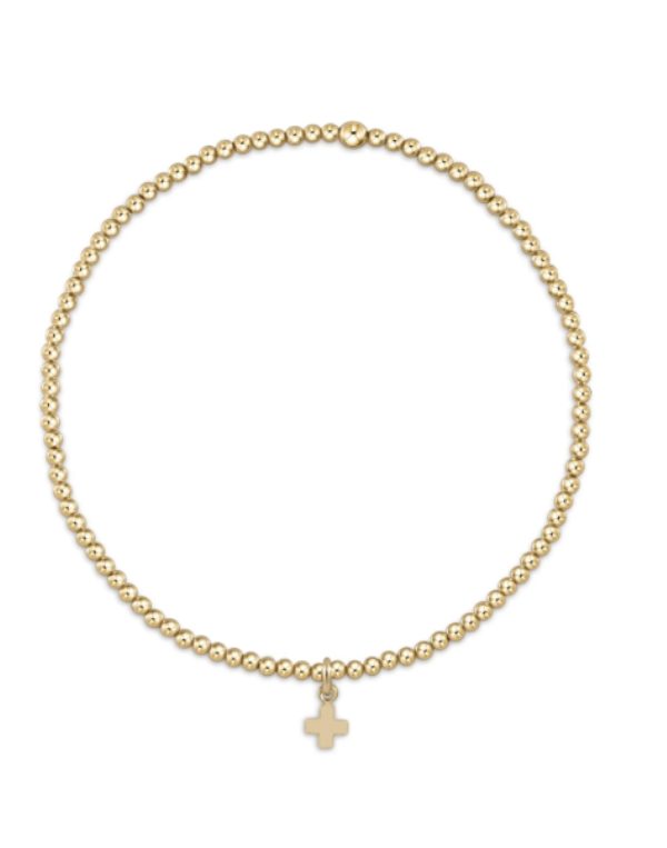 eNewton egirl Signature Cross Gold Charm Bracelet