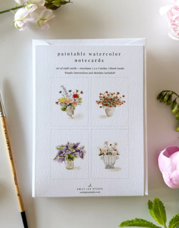 Bouquets Paintable Notecards