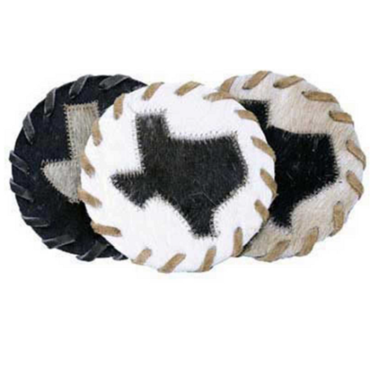 Cowhide Leather Texas Map Coasters With Lacing Cowhide Leather Texas Map Coasters With Lacing