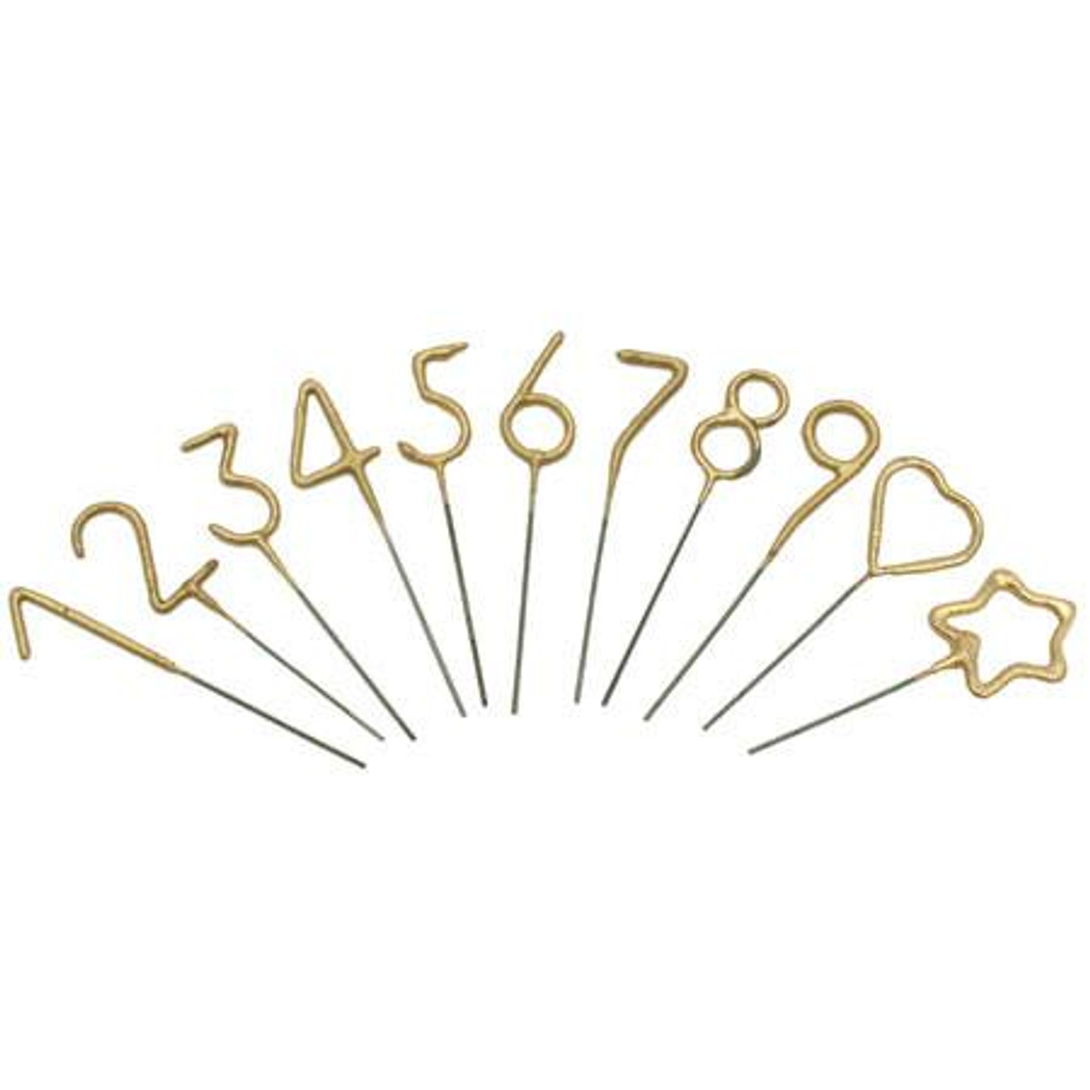Mini Gold Number and Shape Sparkler Candles Mini Gold Number and Shape Sparkler Candles