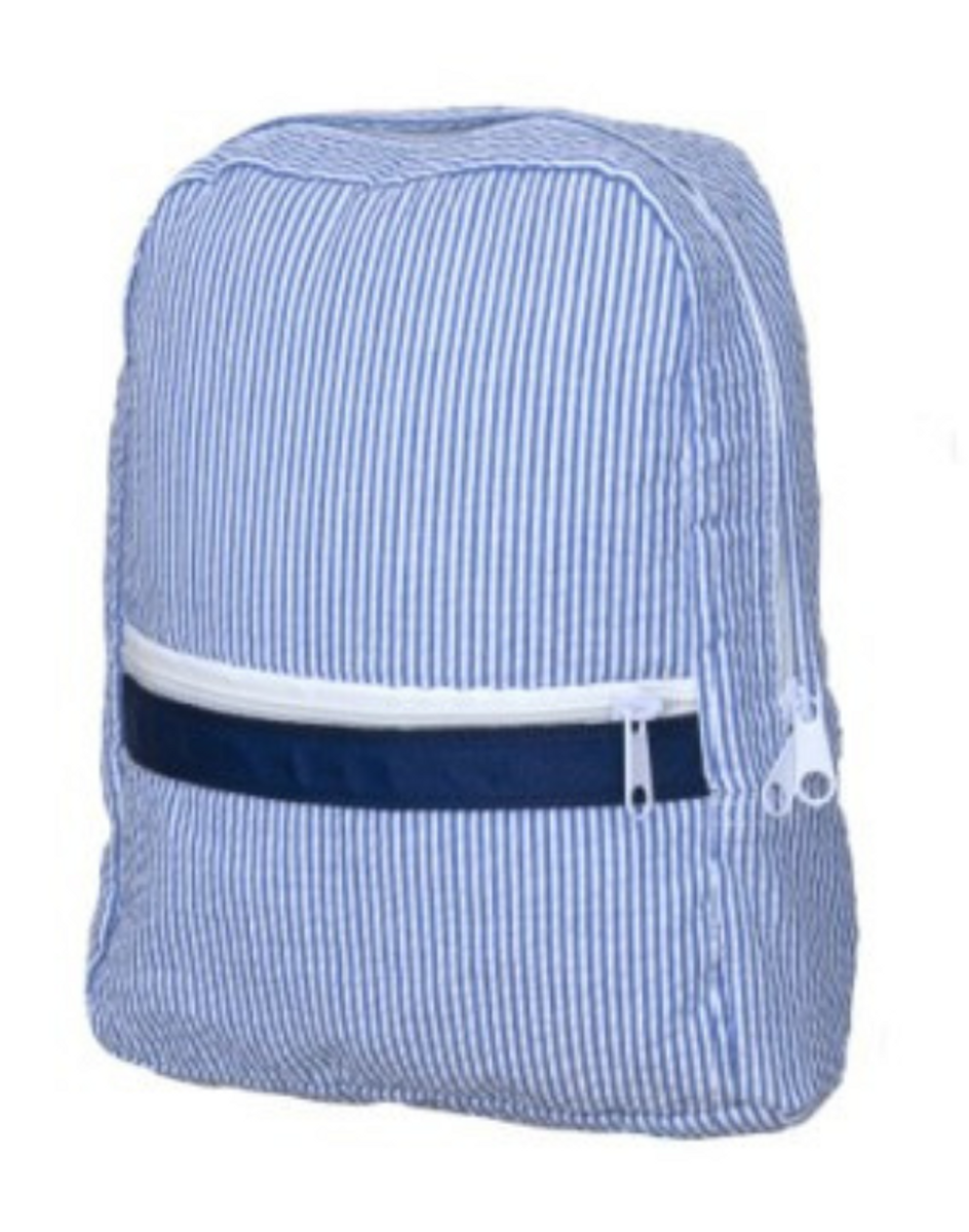 Oh Mint Navy Small Seersucker Backpack Oh Mint Navy Small Seersucker Backpack