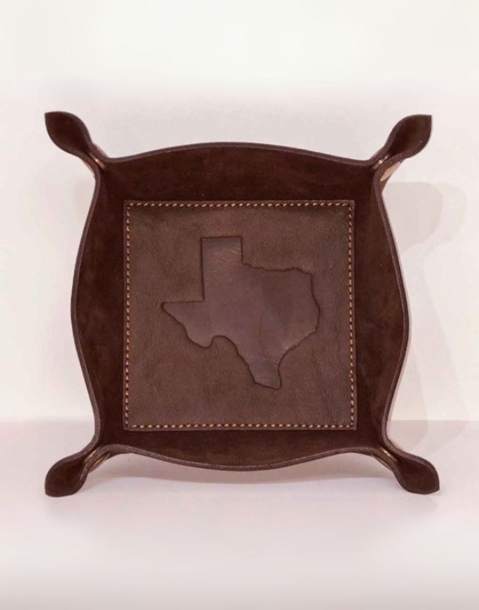 Texas Leather Embossed Valet Tray Texas Leather Embossed Valet Tray