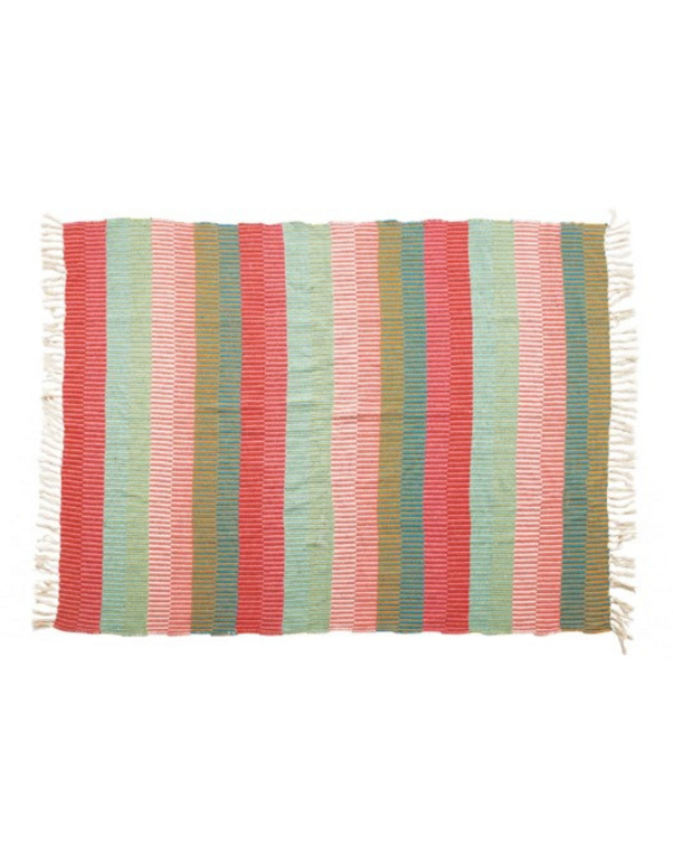 Recycled Cotton Throw with Tassels Recycled Cotton Throw with Tassels