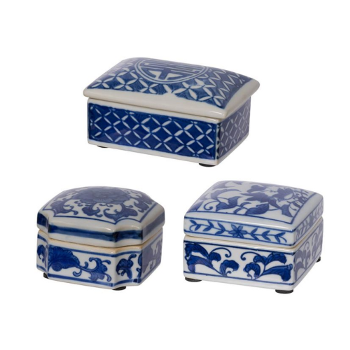 Blue & White Decorative Box with Lid Blue & White Decorative Box with Lid