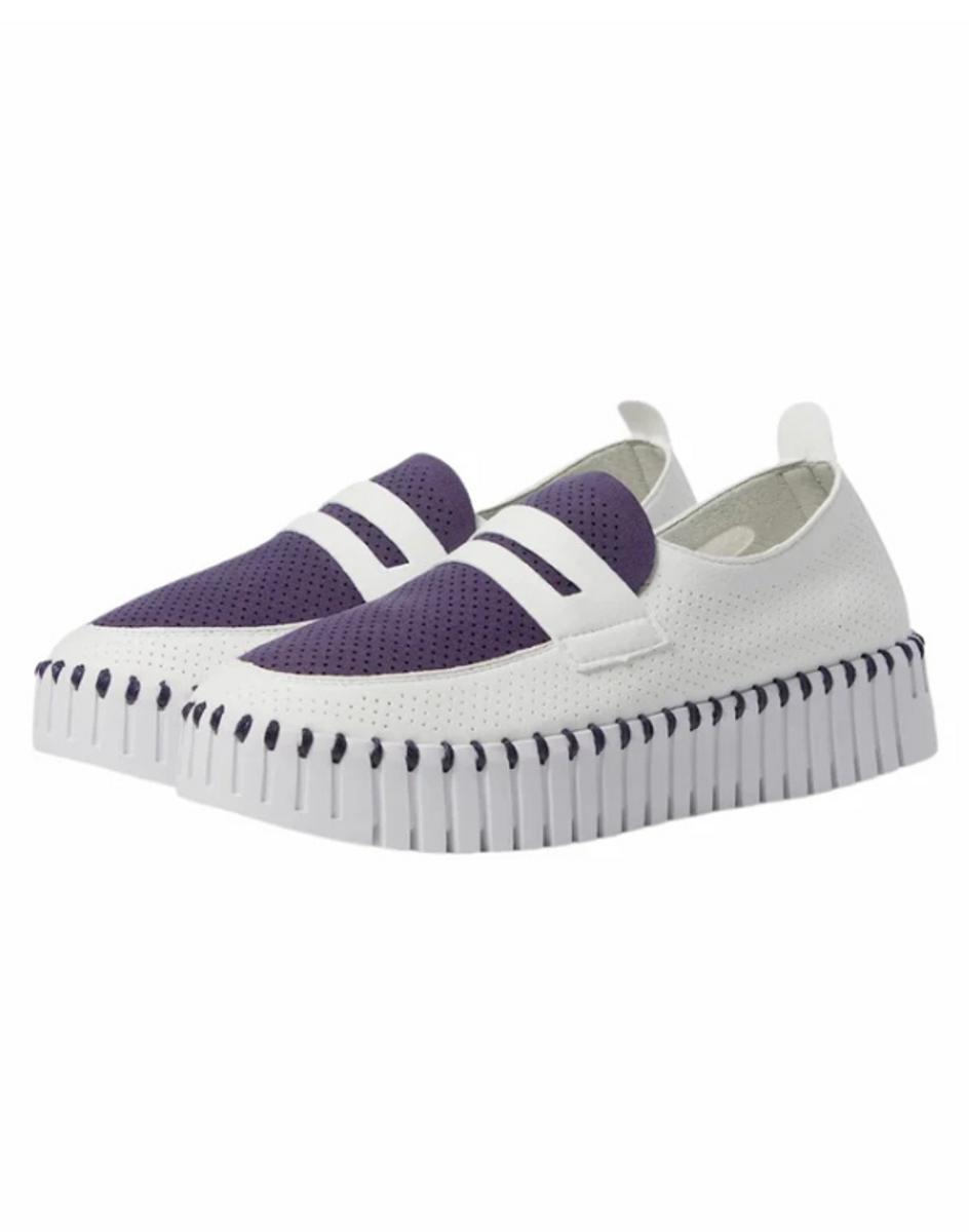 Ilse Jacobsen Tulip Navy Platform Loafer with White Sole Ilse Jacobsen Tulip Navy Platform Loafer with White Sole