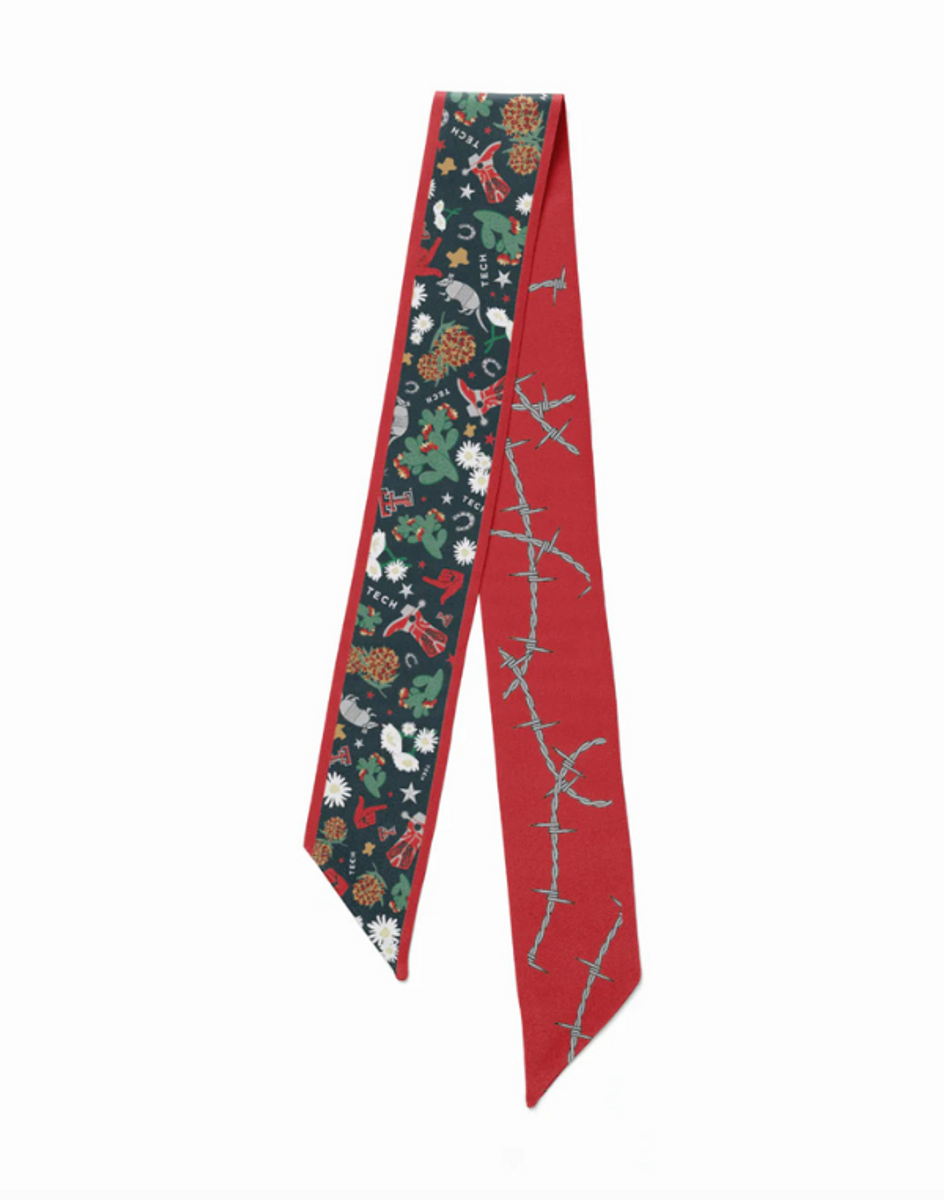 Saturday Silks Texas Tech Red Raiders Twilly Scarf Saturday Silks Texas Tech Red Raiders Twilly Scarf