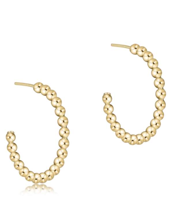 eNewton Gold Beaded Classic Hoop 1.25"