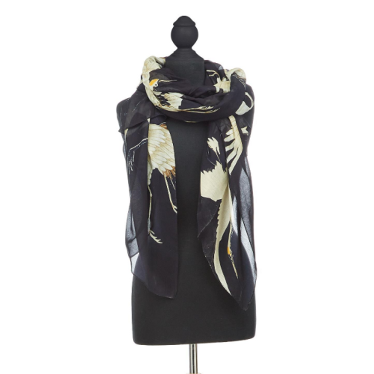 Black Heron Print Scarf Black Heron Print Scarf