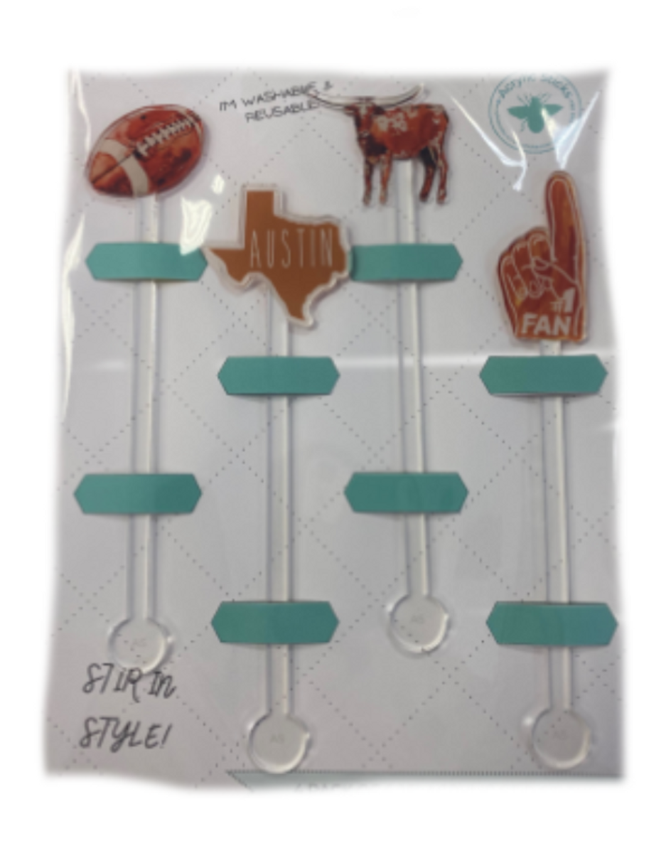 Austin Game Day Acrylic Stir Sticks Austin Game Day Acrylic Stir Sticks