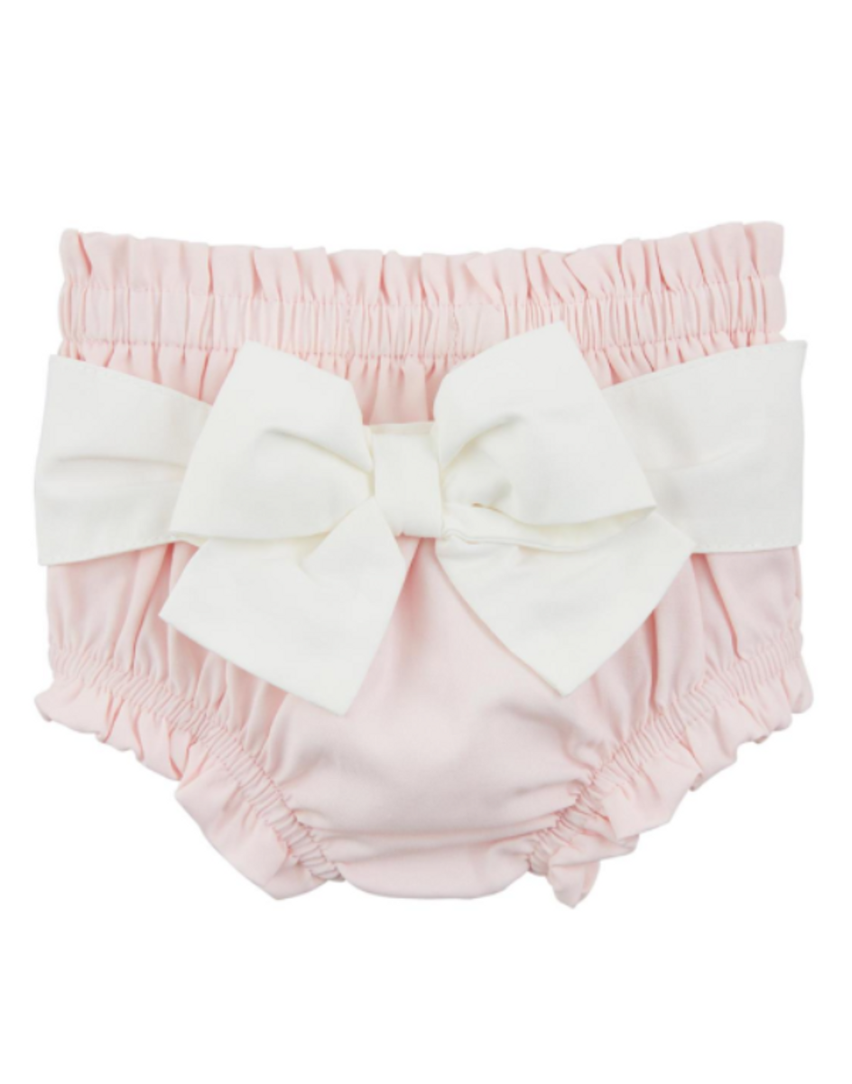 Pink Diaper Cover With White Bow Pink Diaper Cover With White Bow