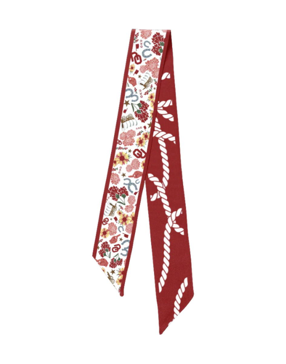 Saturday Silks Oklahoma Sooners Twilly Scarf Saturday Silks Oklahoma Sooners Twilly Scarf