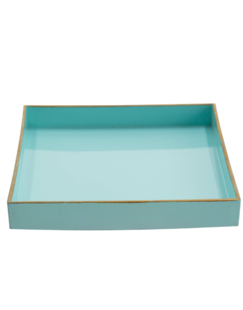 White or Turquoise Mimosa Square Tray White or Turquoise Mimosa Square Tray