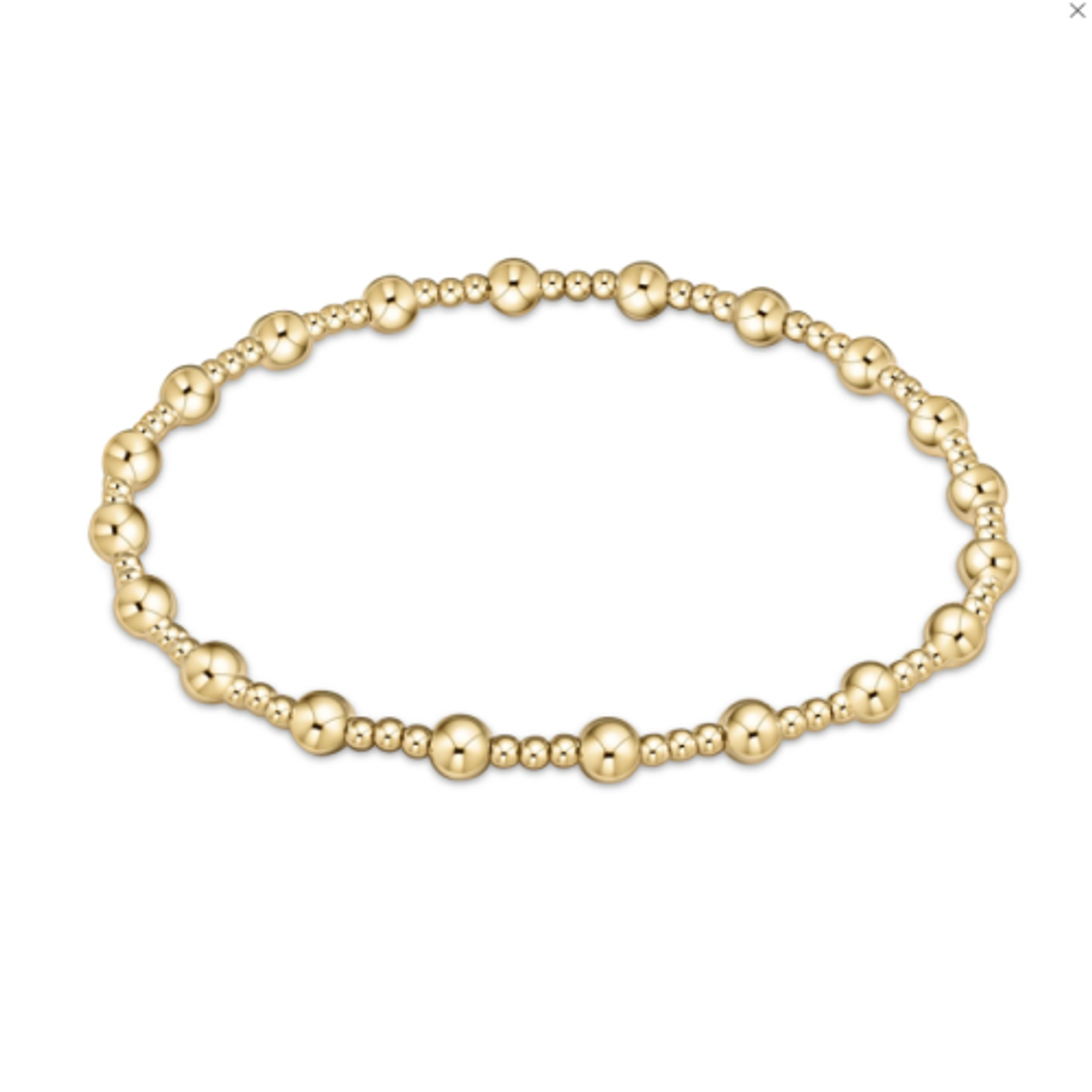 eNewton Extended Size Classic Sincerity Gold Bead Bracelet