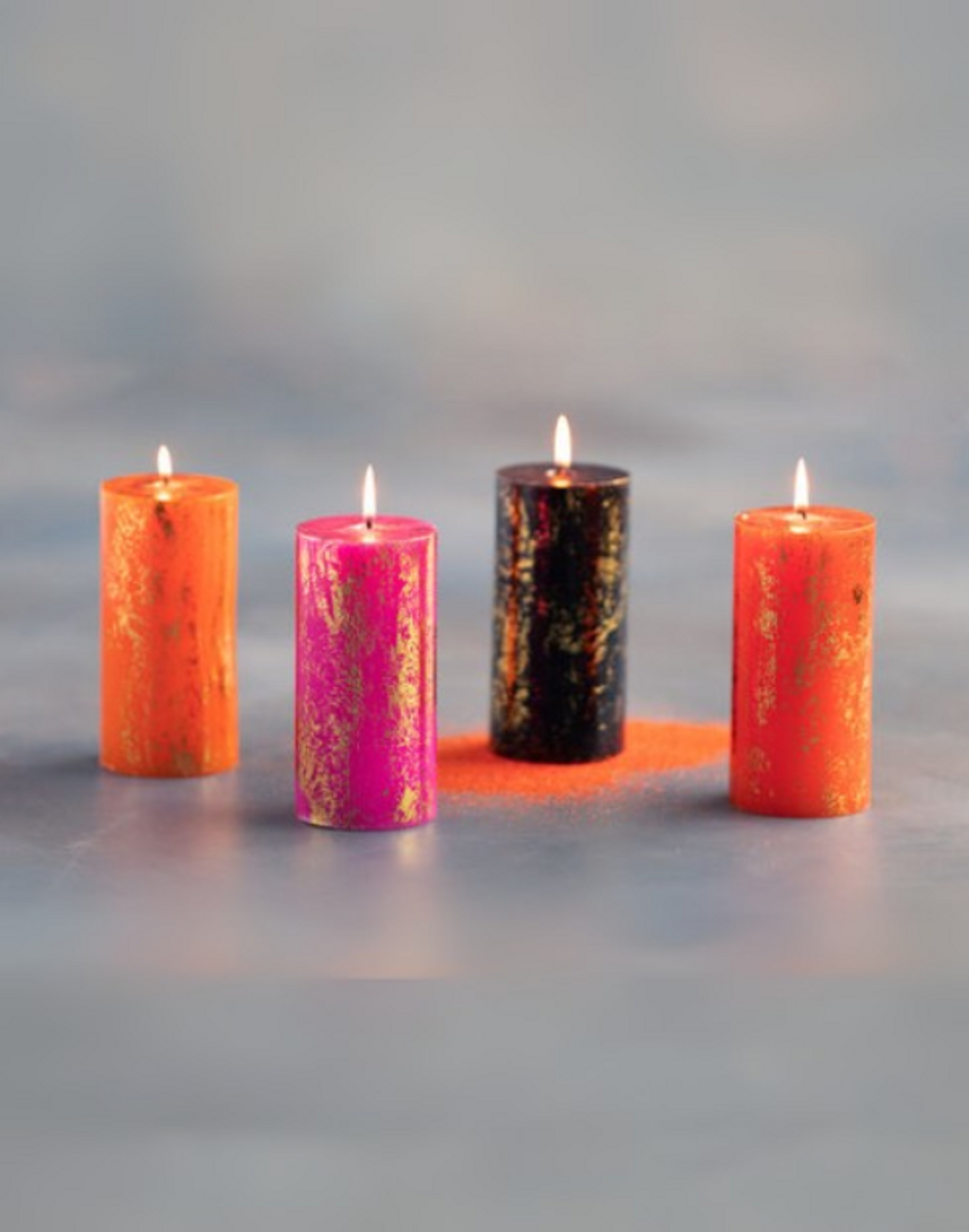 Halloween Pillar Candle - Assorted Colors Halloween Pillar Candle - Assorted Colors