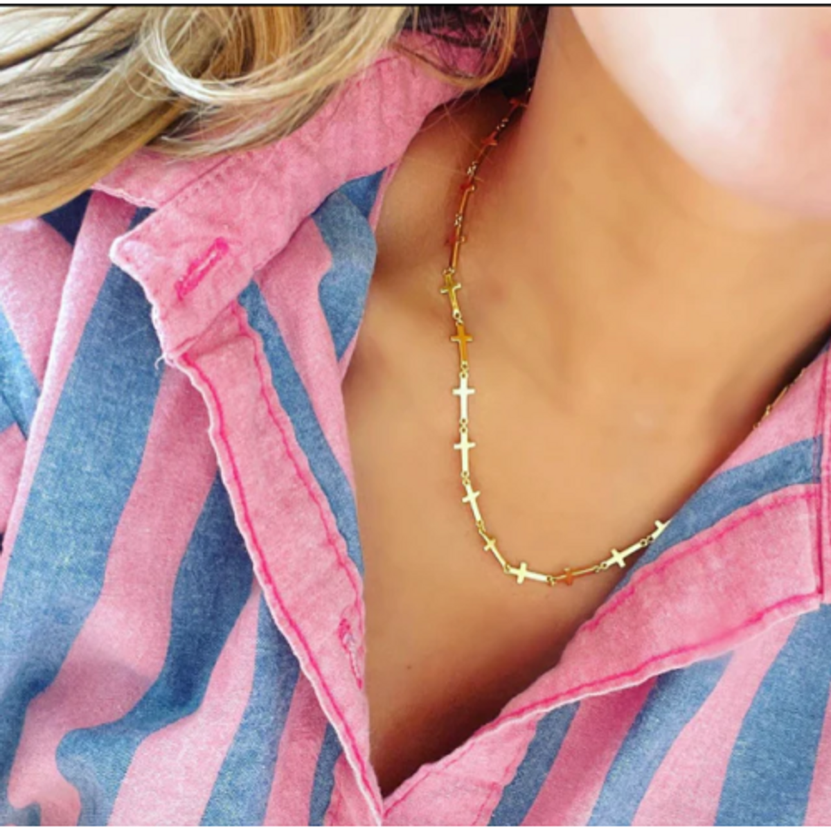 Cross Link Chain Necklace Cross Link Chain Necklace