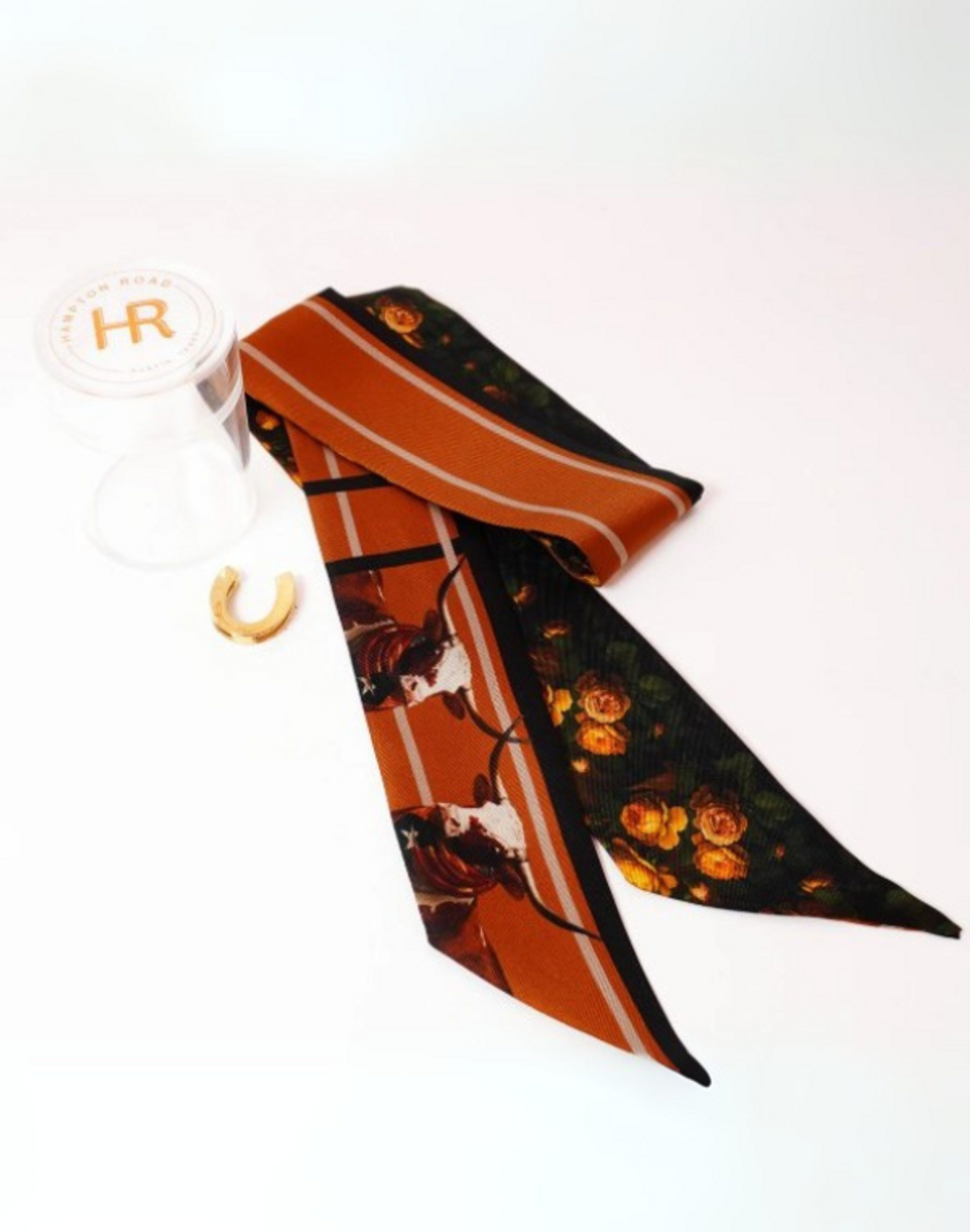 Dapper Longhorn Silk Twilly Scarf Dapper Longhorn Silk Twilly Scarf