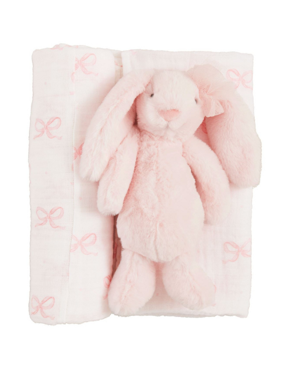Bow Bunny Swaddle and Rattle Bow Bunny Swaddle and Rattle