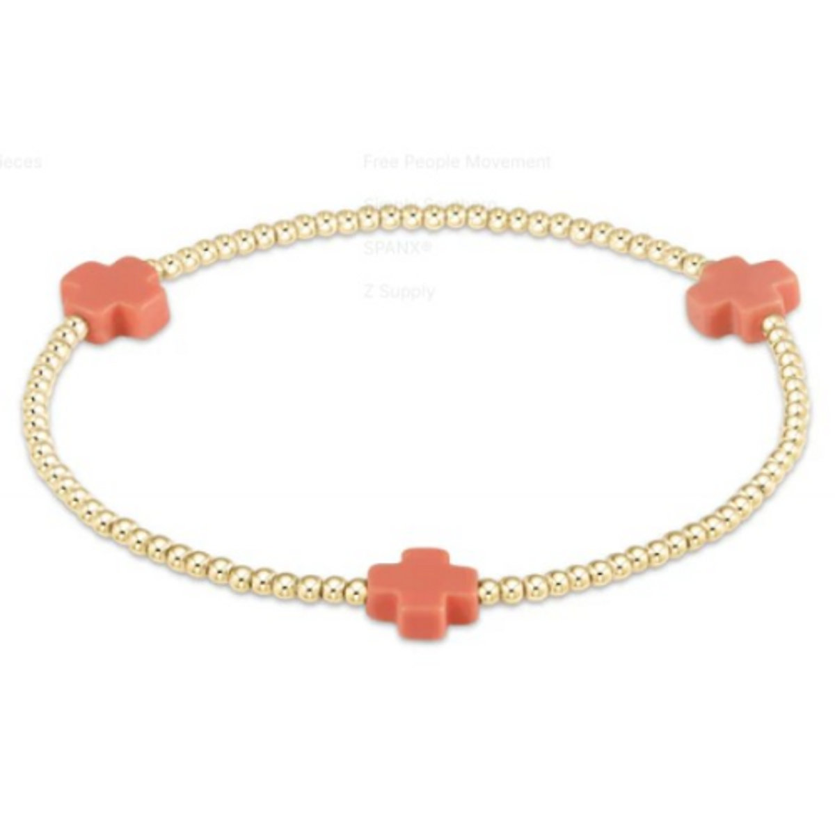 ENewton Signature Cross Pattern Bracelet--Coral 2mm ENewton Signature Cross Pattern Bracelet--Coral 2mm