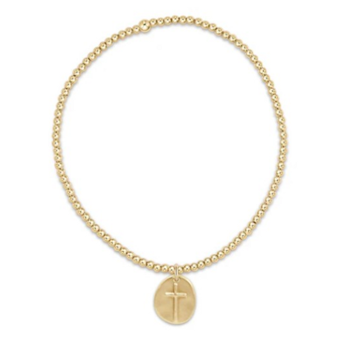Enewton Extends Classic Gold Inspire 2mm Bead Bracelet With Cross Charm Enewton Extends Classic Gold Inspire 2mm Bead Bracelet With Cross Charm