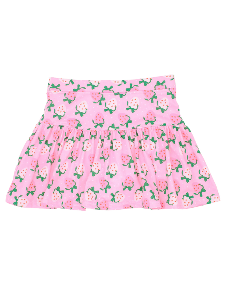 Strawberry Heart Gathered Skort Strawberry Heart Gathered Skort