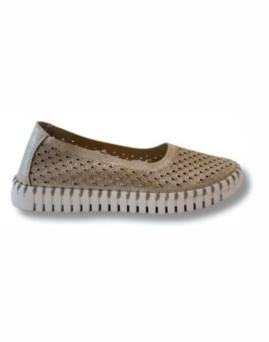 Ilse Jacobsen Silver Tulip 0026 Ballerina with White Sole Ilse Jacobsen Silver Tulip 0026 Ballerina with White Sole