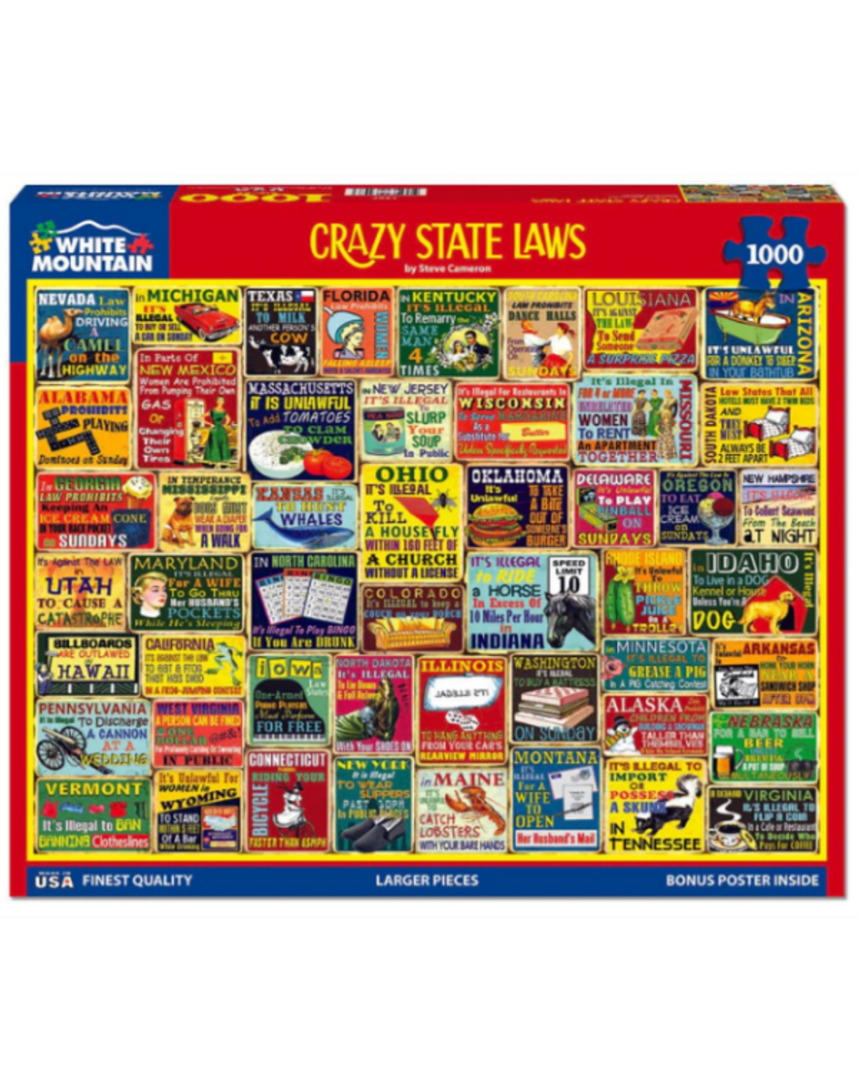 Crazy State Laws 1000 Piece Puzzle Crazy State Laws 1000 Piece Puzzle