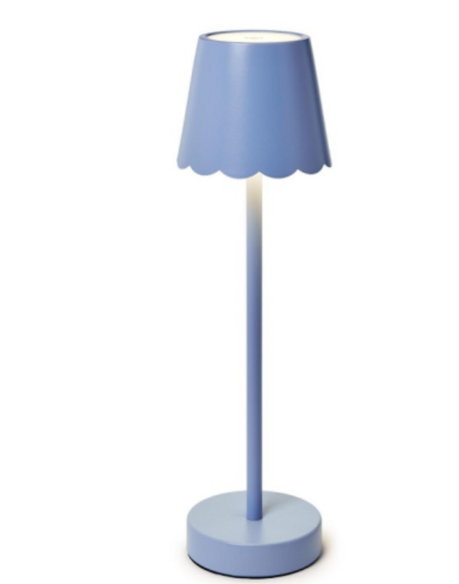 Blue Cordless Scallopped Table Lamp Blue Cordless Scallopped Table Lamp