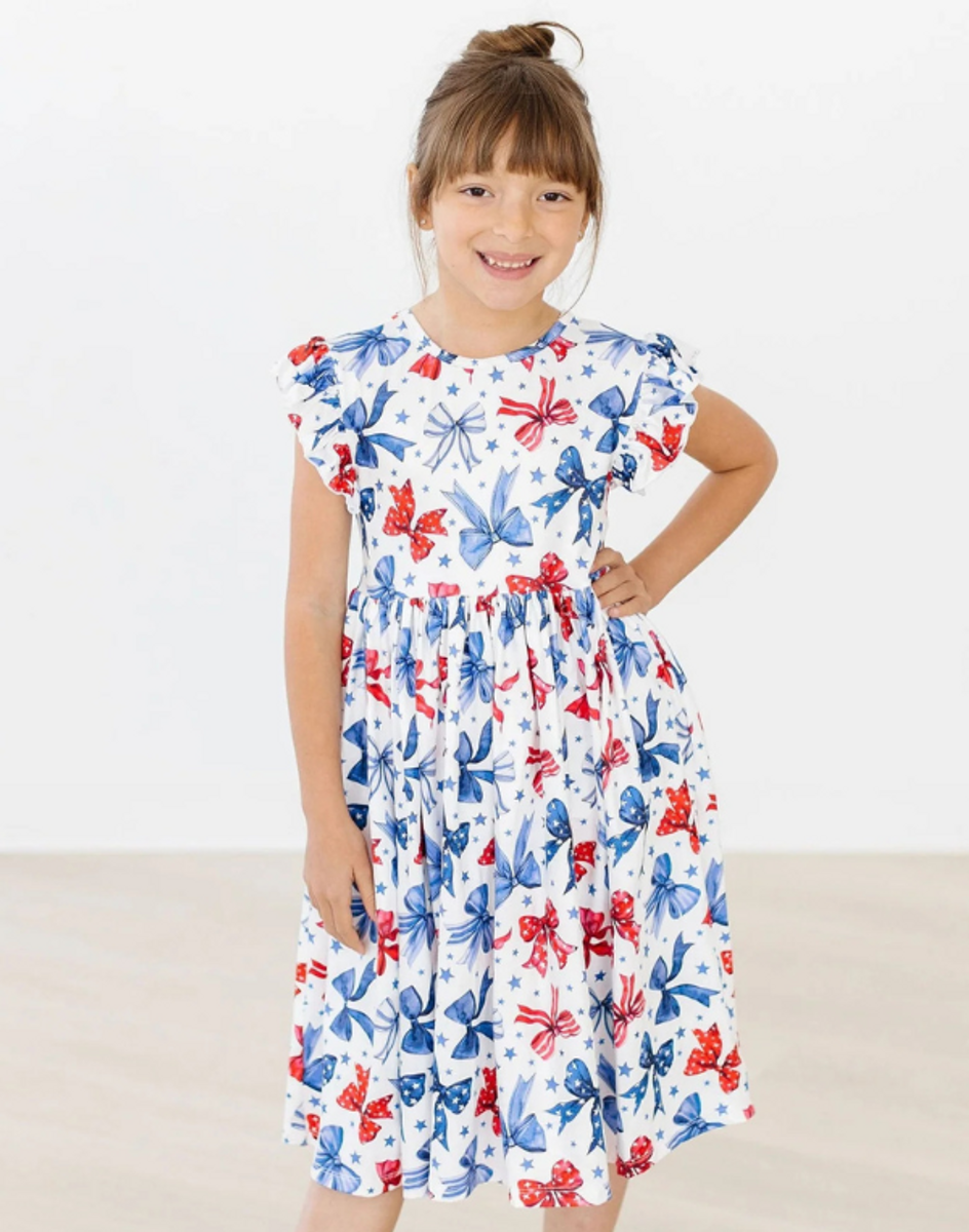 Born to Sparkle Flutter Sleeve Twirl Dress Born to Sparkle Flutter Sleeve Twirl Dress