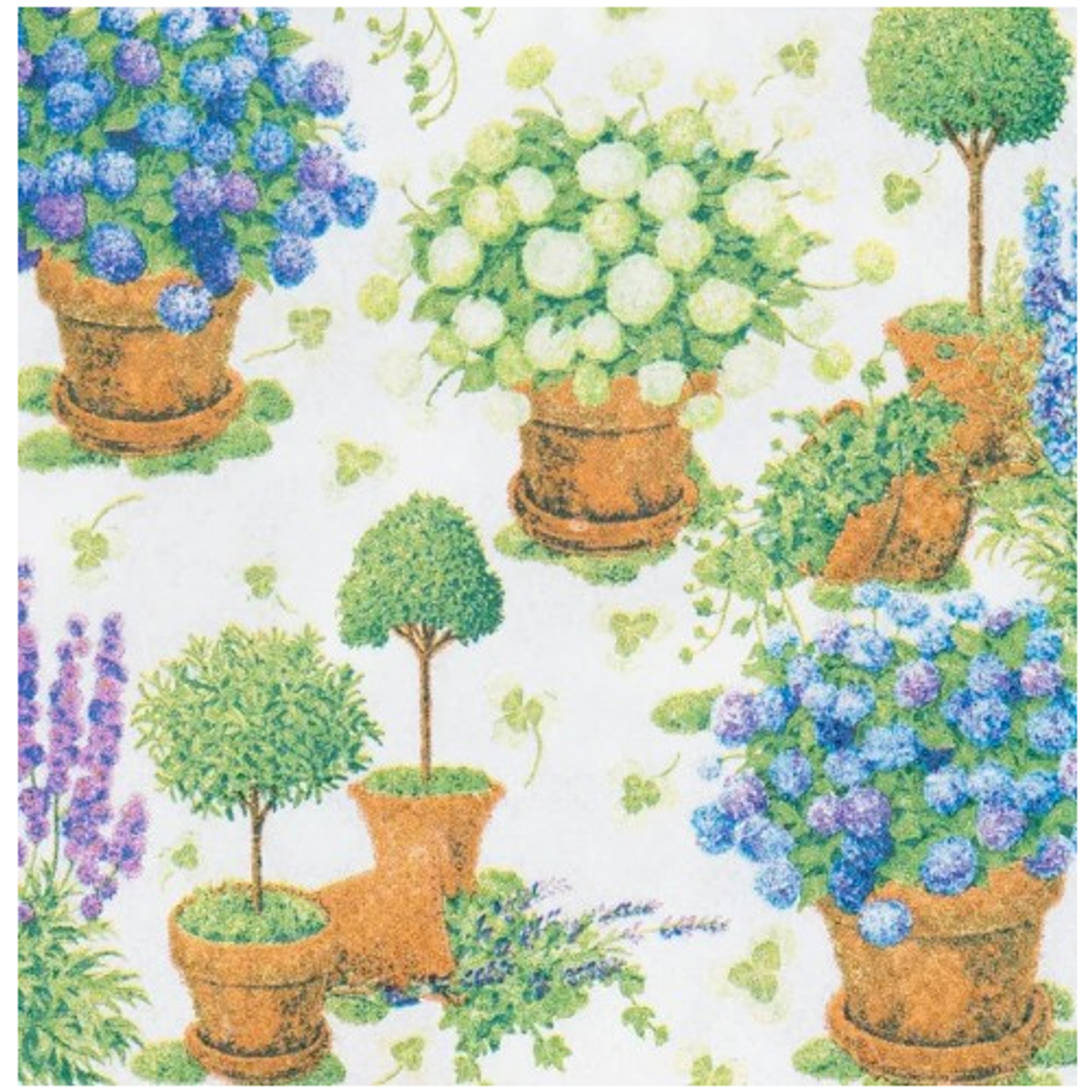 Caspari Potted Hydrangeas Cocktail Napkins Caspari Potted Hydrangeas Cocktail Napkins