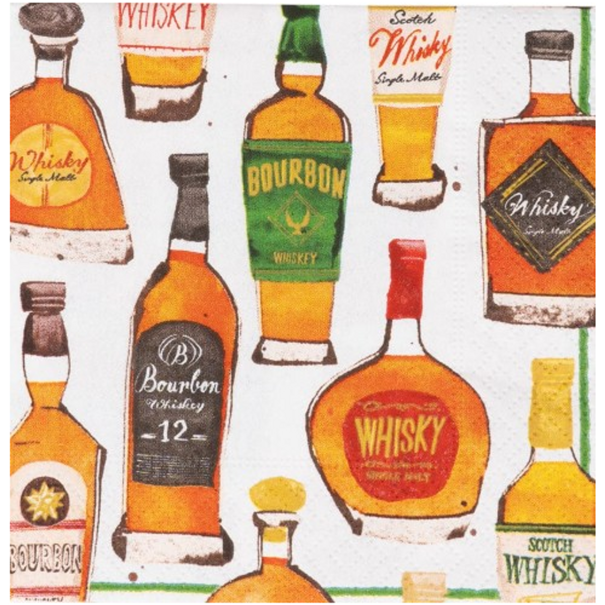Caspari Whiskey Tasting Cocktail Napkins Caspari Whiskey Tasting Cocktail Napkins