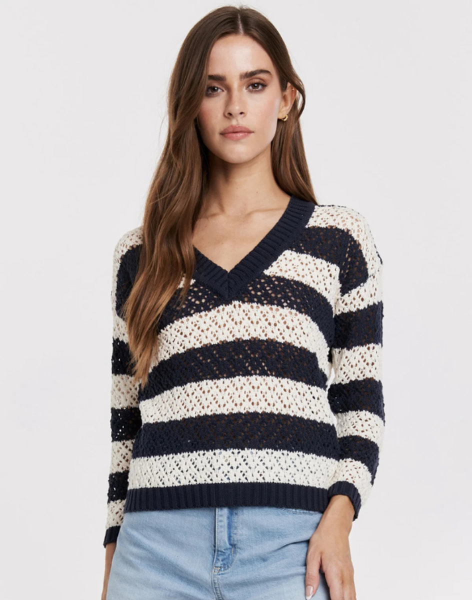 Another Love Navy/Cream Alani Sweater Another Love Navy/Cream Alani Sweater
