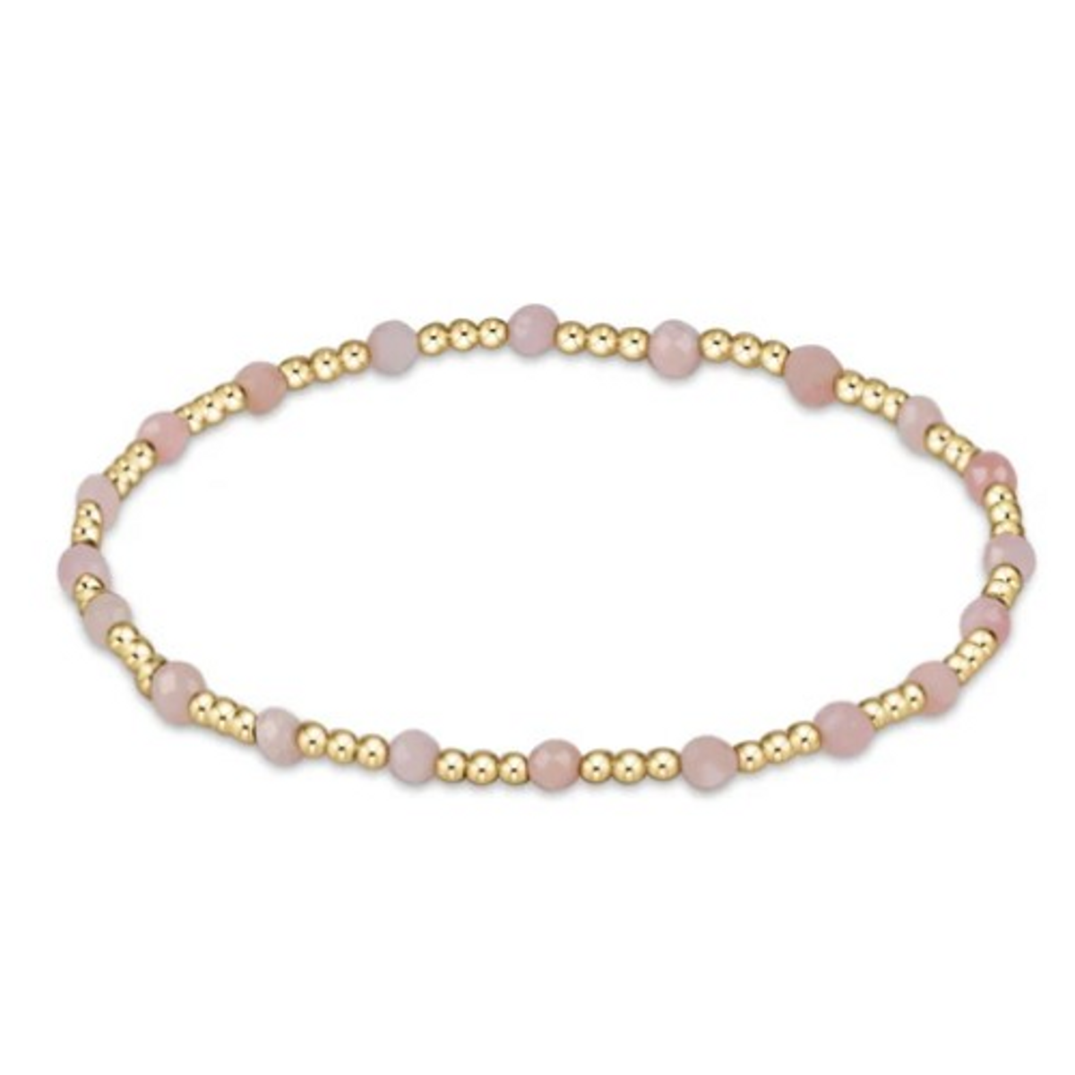 ENewton Gemstone Gold Sincerity Pattern 3mm Bead Bracelet--Pink Opal ENewton Gemstone Gold Sincerity Pattern 3mm Bead Bracelet--Pink Opal