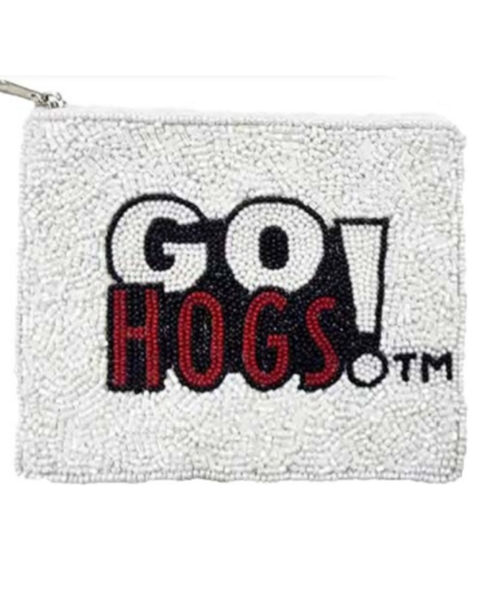 Go Hogs Beaded Coin Pouch Go Hogs Beaded Coin Pouch