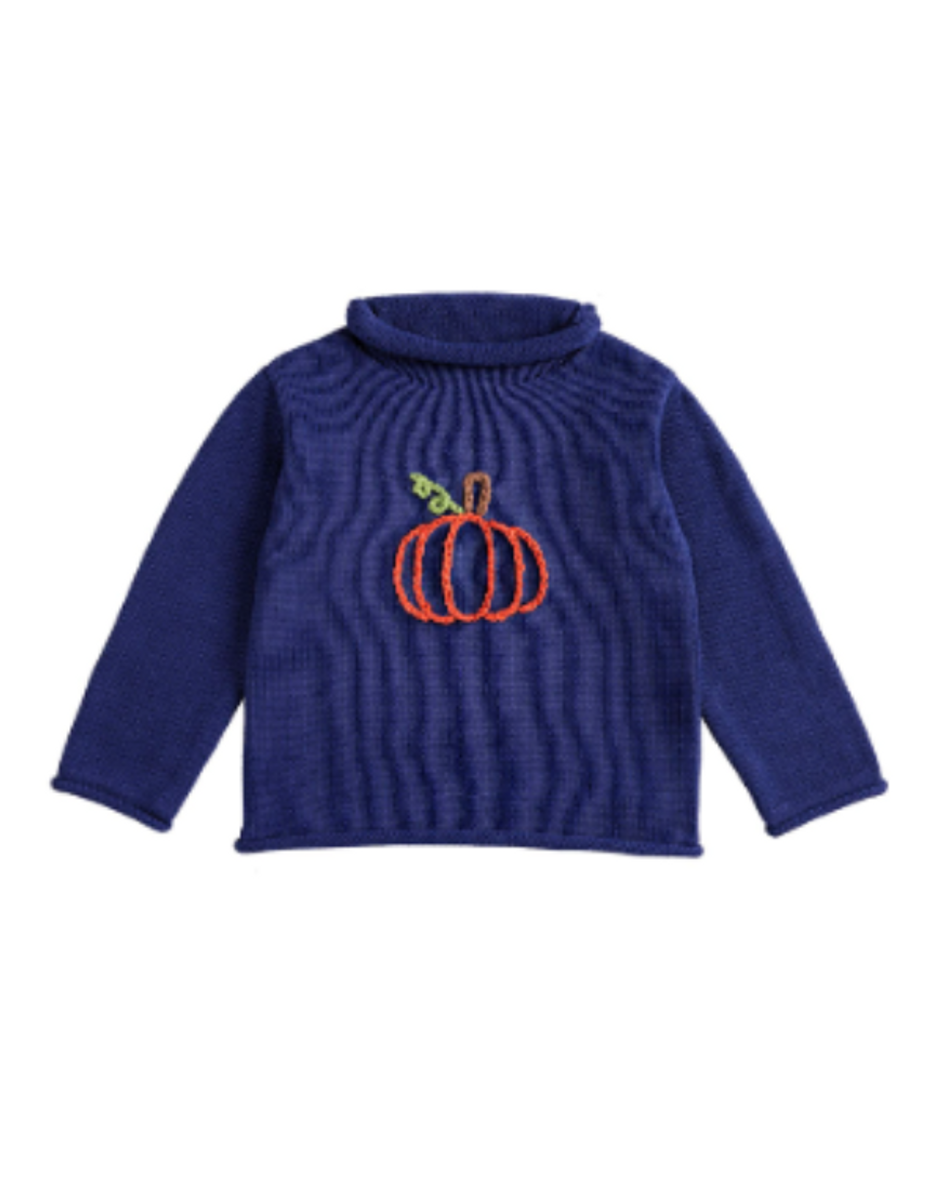 Navy Blue Pumpkin Sweater