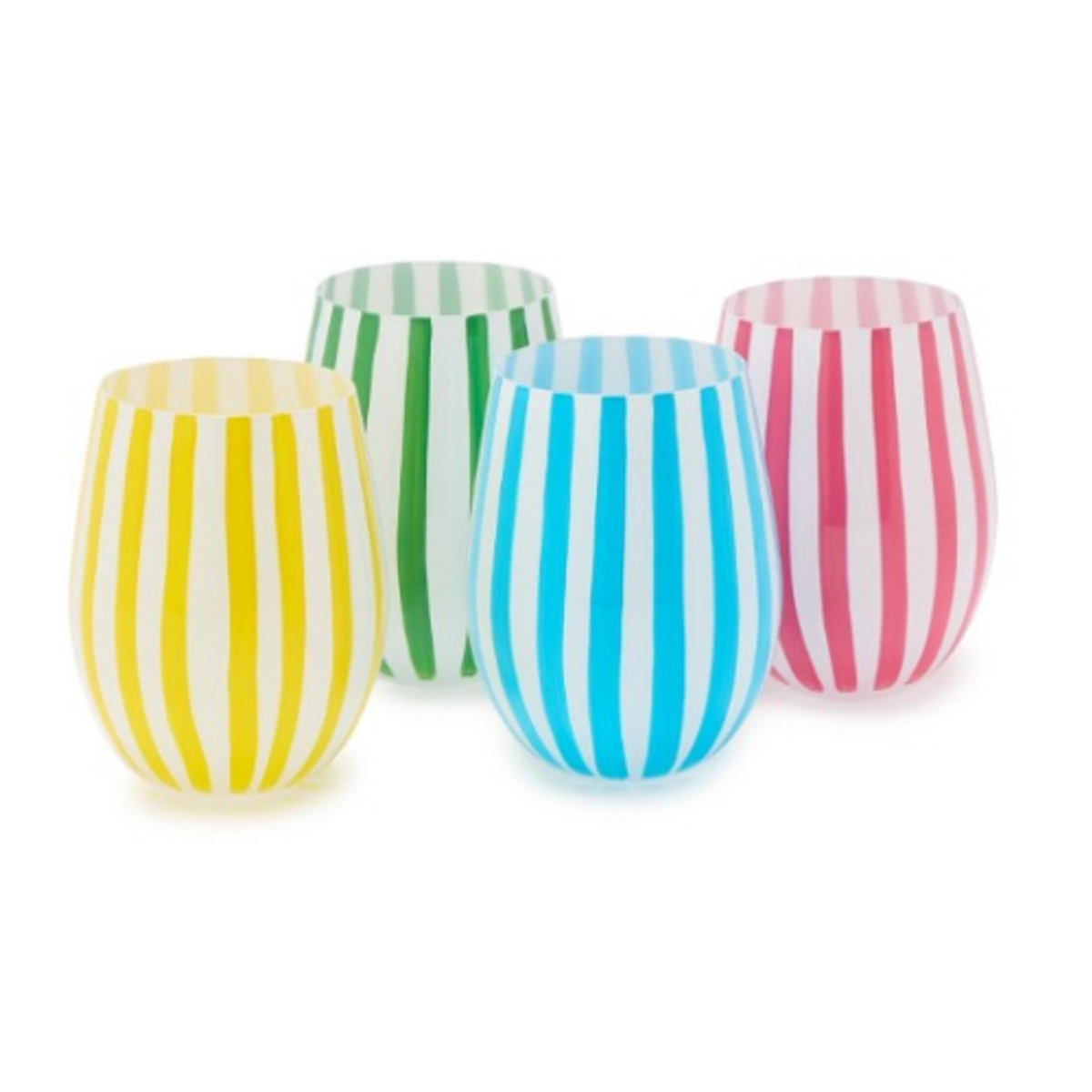 Striped Stemless Glass Striped Stemless Glass
